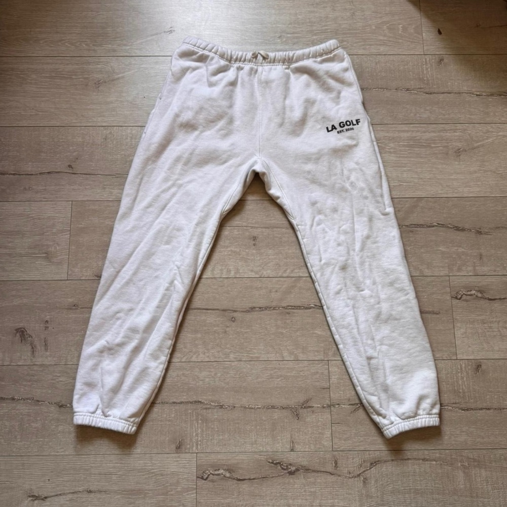 White LA Golf Made In USA 100% Cotton Sweatpants 🤍
